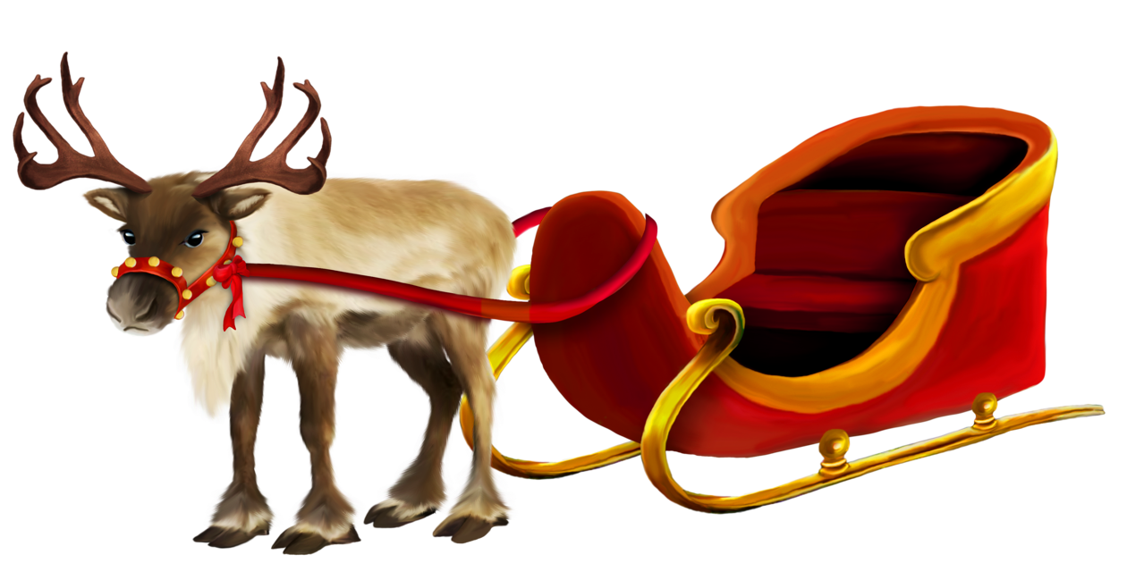 Christmas Reindeer and Sleigh png Picture