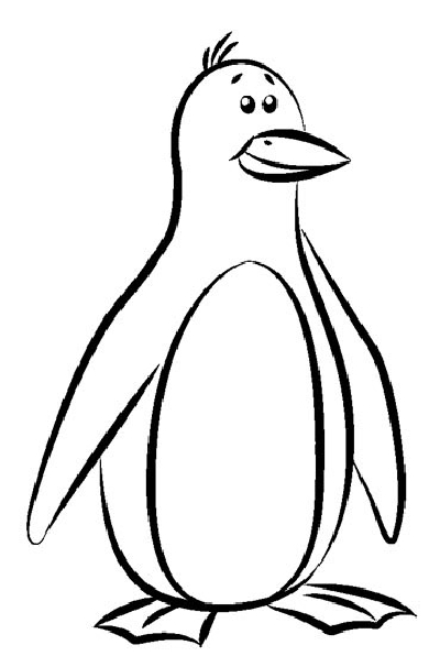 5. Trace the Outline - How to Draw a Penguin