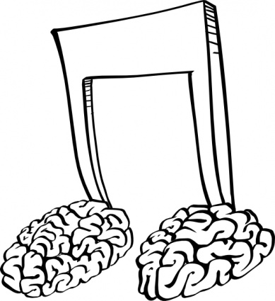 Music Outline Cartoon Notes Brain clip arts, free clip art ...