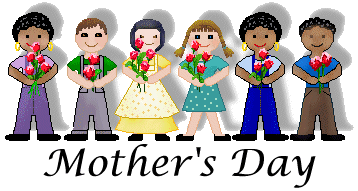 Mother's Day clip art of boys and girls in a row including ethnic ...