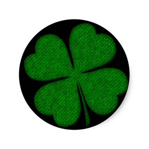 Green Fabric Textured Shamrock Design Stickers from Zazzle.