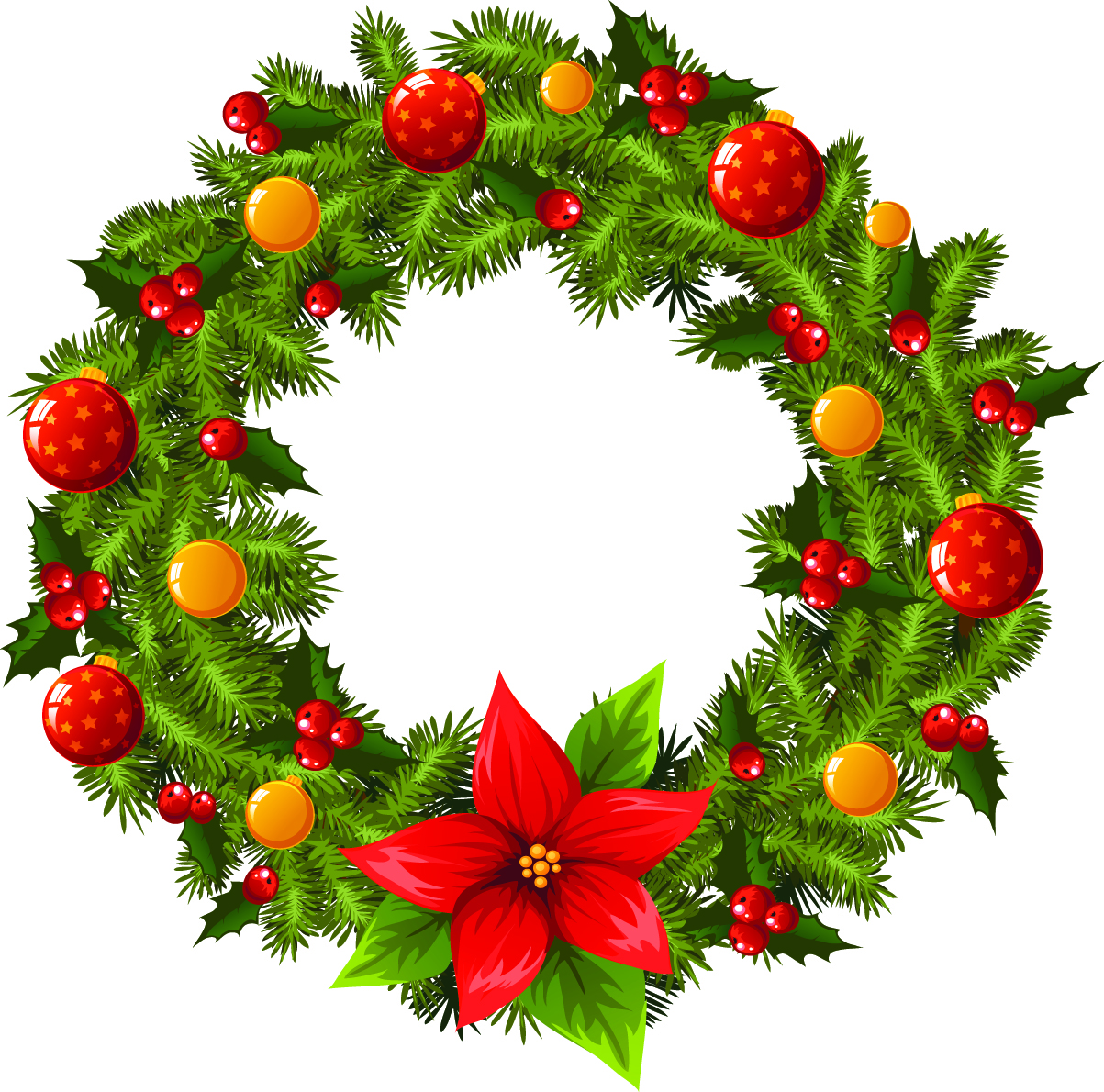 Christmas wreath 2 vector Free Vector ...