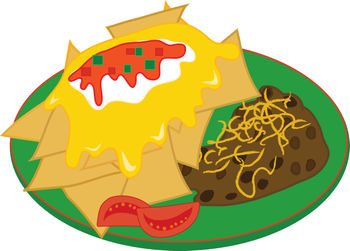 Free Clip Art Illustration Of A Nachos With Refried Beans Food ...
