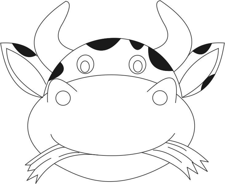 Cow Mask printable coloring page for kids: Coloring pages of ...