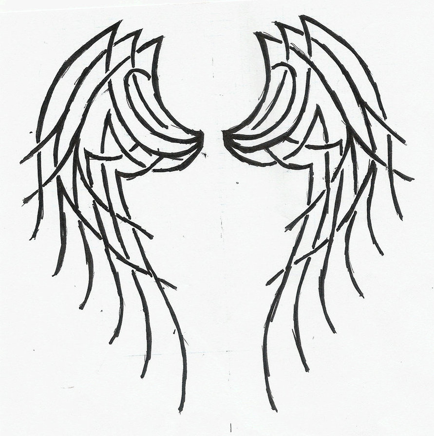 Simple Angel Wings Drawing | Free Download Clip Art | Free Clip ...