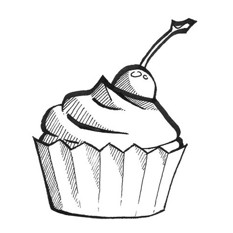 Cupcake Line Drawing Clipart - Free to use Clip Art Resource