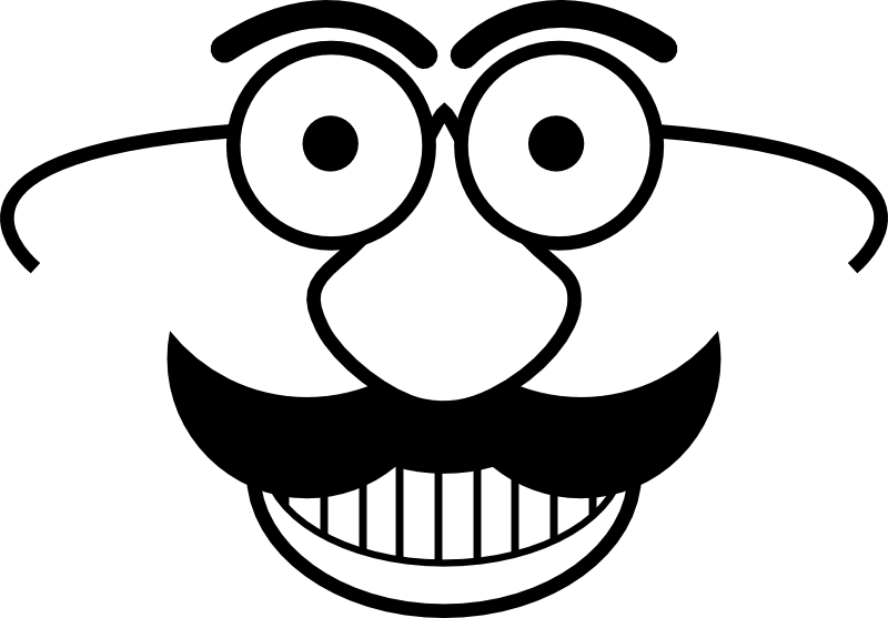 Silly Face Black And White Clipart