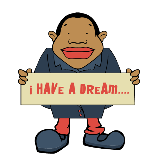 clip art king martin luther day text i have a dream cartoon