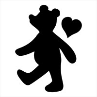 Teddy Bear Glitter Tattoo Stencil