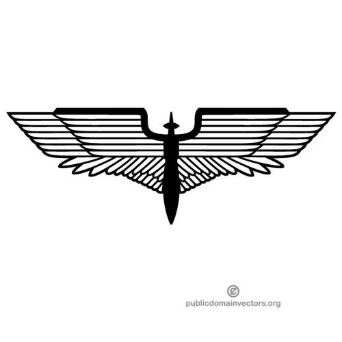 Wings symbol clip art | Public domain vectors