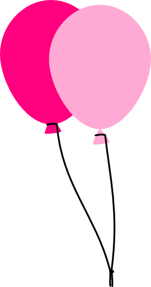 Two Pink Balloons Clip Art - vector clip art online ...