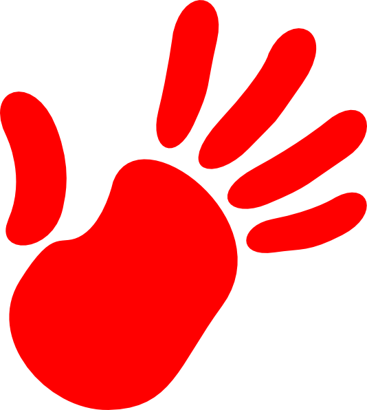 Red Hand Print Clip Art - Free Clipart Images