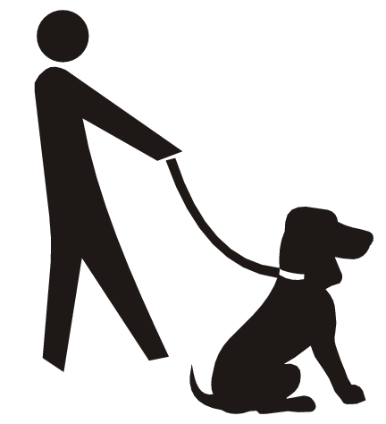 Dog walking silhouette clipart