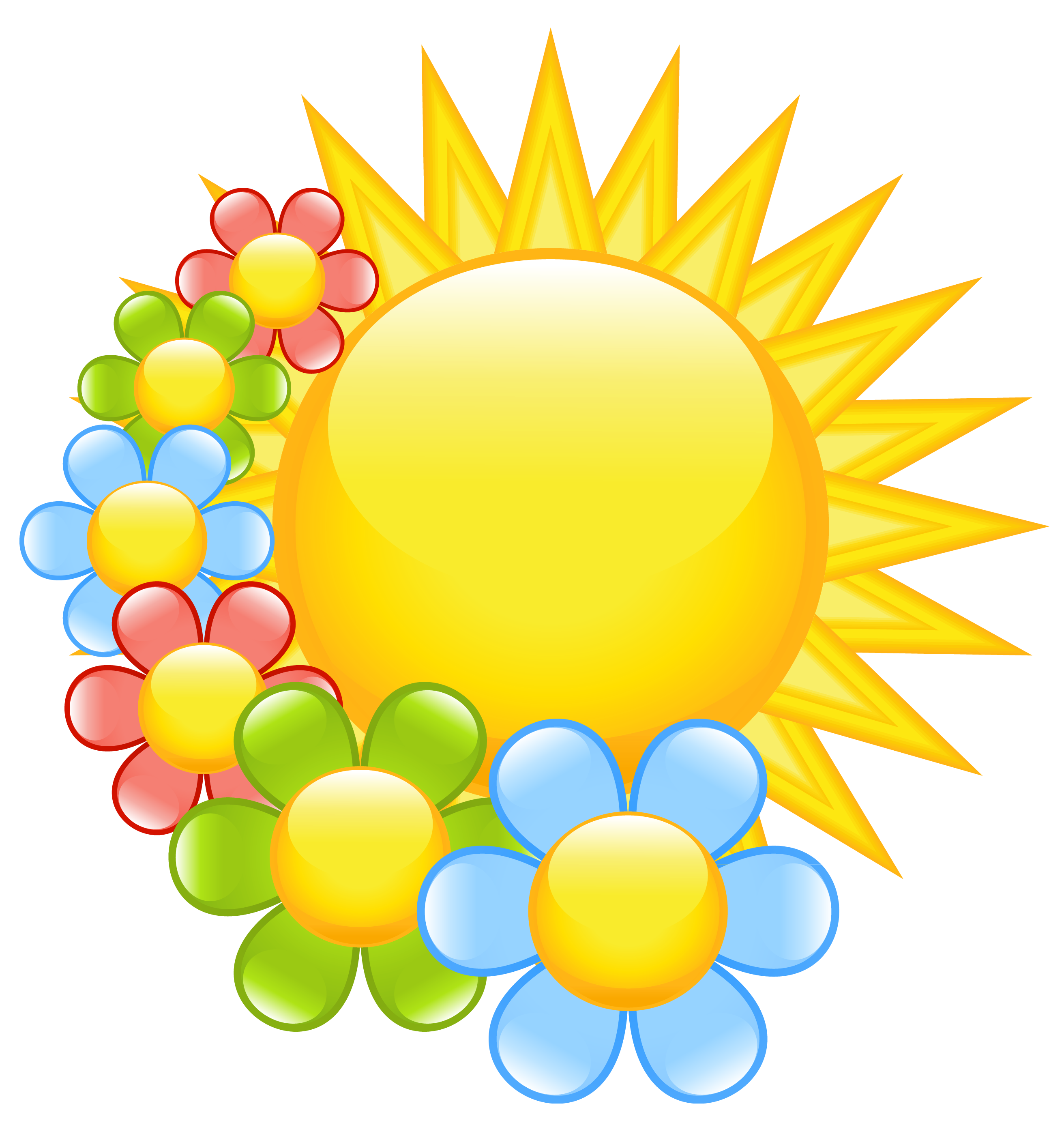 Sun and Flower Clip Art – Clipart Free Download