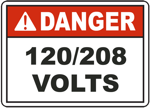 Voltage Rating Signs, Voltage Signs, Voltage Identification Signs