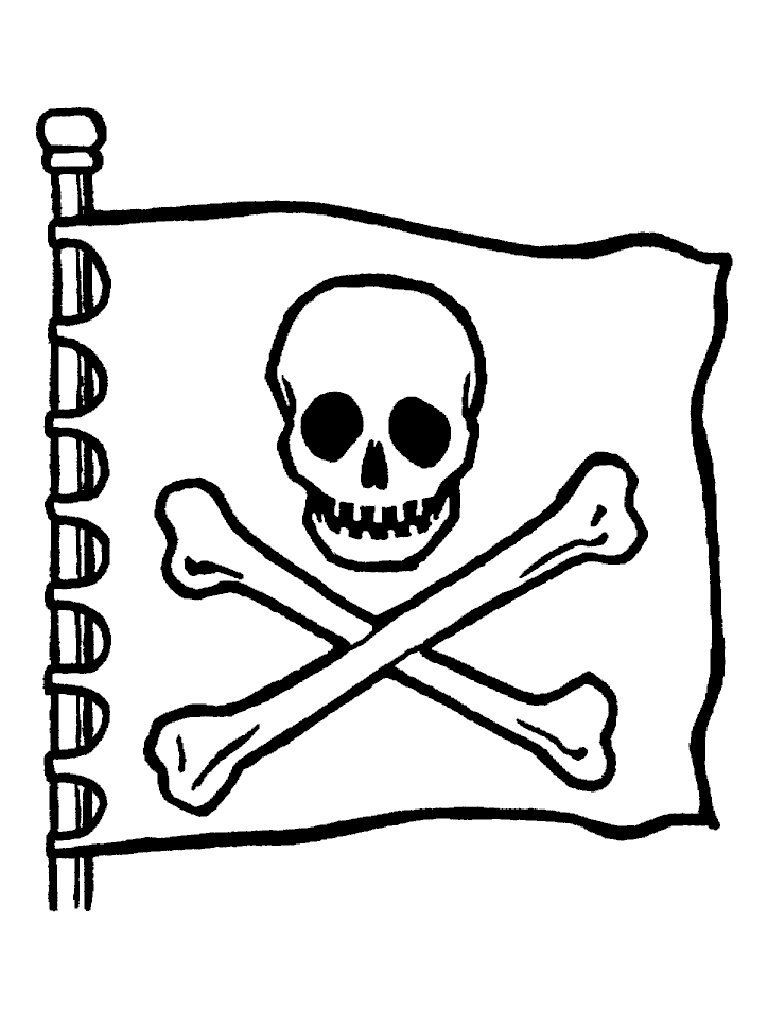 Skull And Crossbone Coloring Page - AZ Coloring Pages