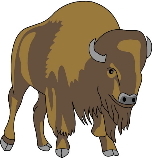 Cartoon Bison Rear View Clipart - The Cliparts