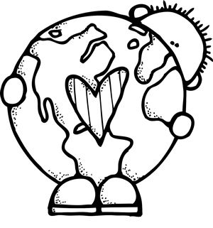 Free earth clipart black and white