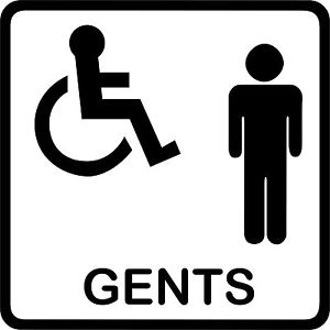 Toilet sign 6 - vinyl Gents disabled wheelchair door sticker - BUS1016