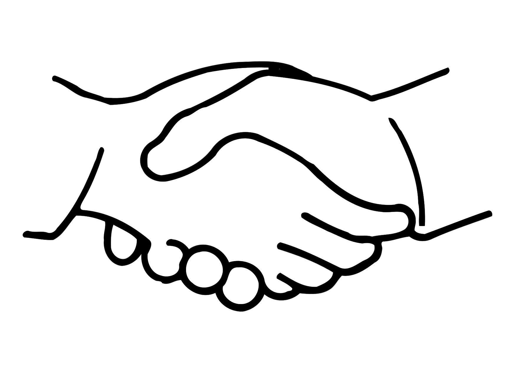 Coloring page shake hands - img 11321.