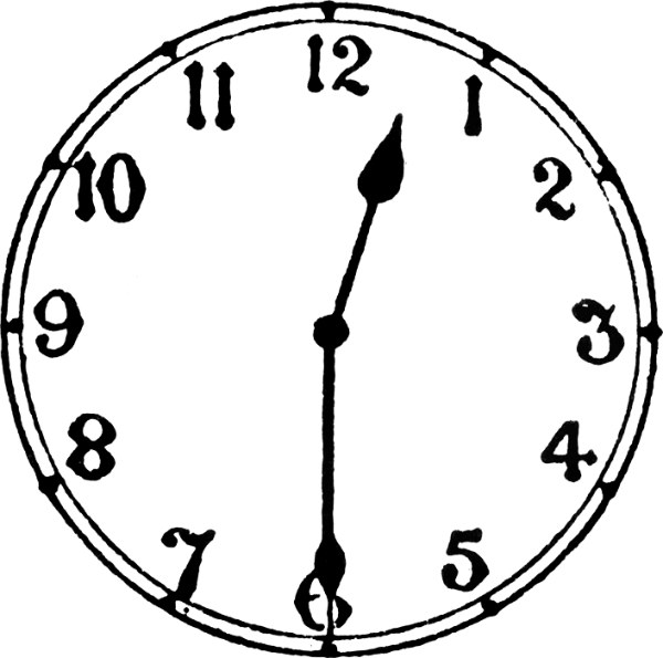 Analogue clock clipart
