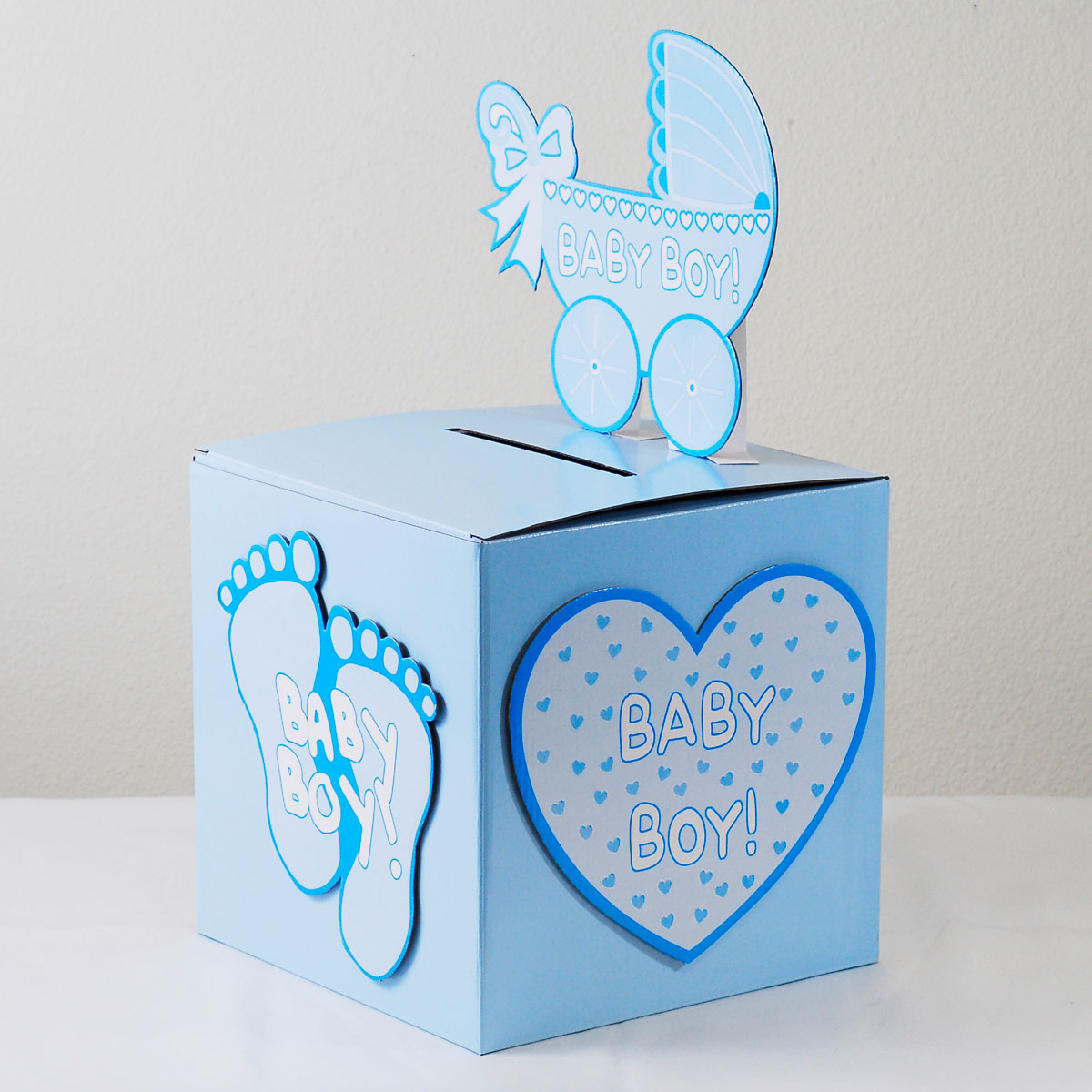 Baby Shower Wishing Well Card Gift Money Box Pink Girl Blue Boy | eBay