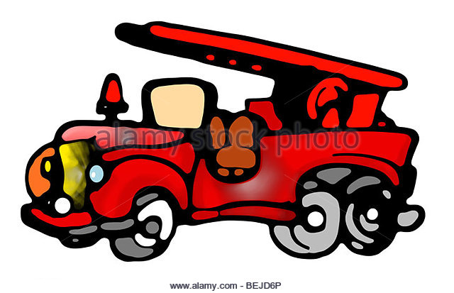 Vector Cartoon Fire Truck Stock Photos & Vector Cartoon Fire Truck ...
