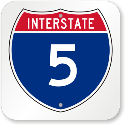 Interstate 5 Sign - Standard Highway Route Sign, SKU: K-