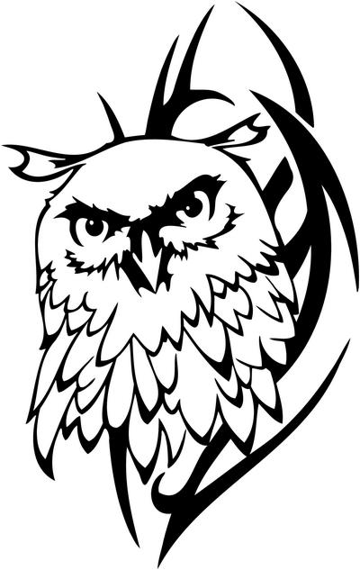 Black And White Tribal Owl - Quoteko.