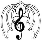 deviantART: More Like Tattoo Line Art Treble Clef with Dragon Wings by