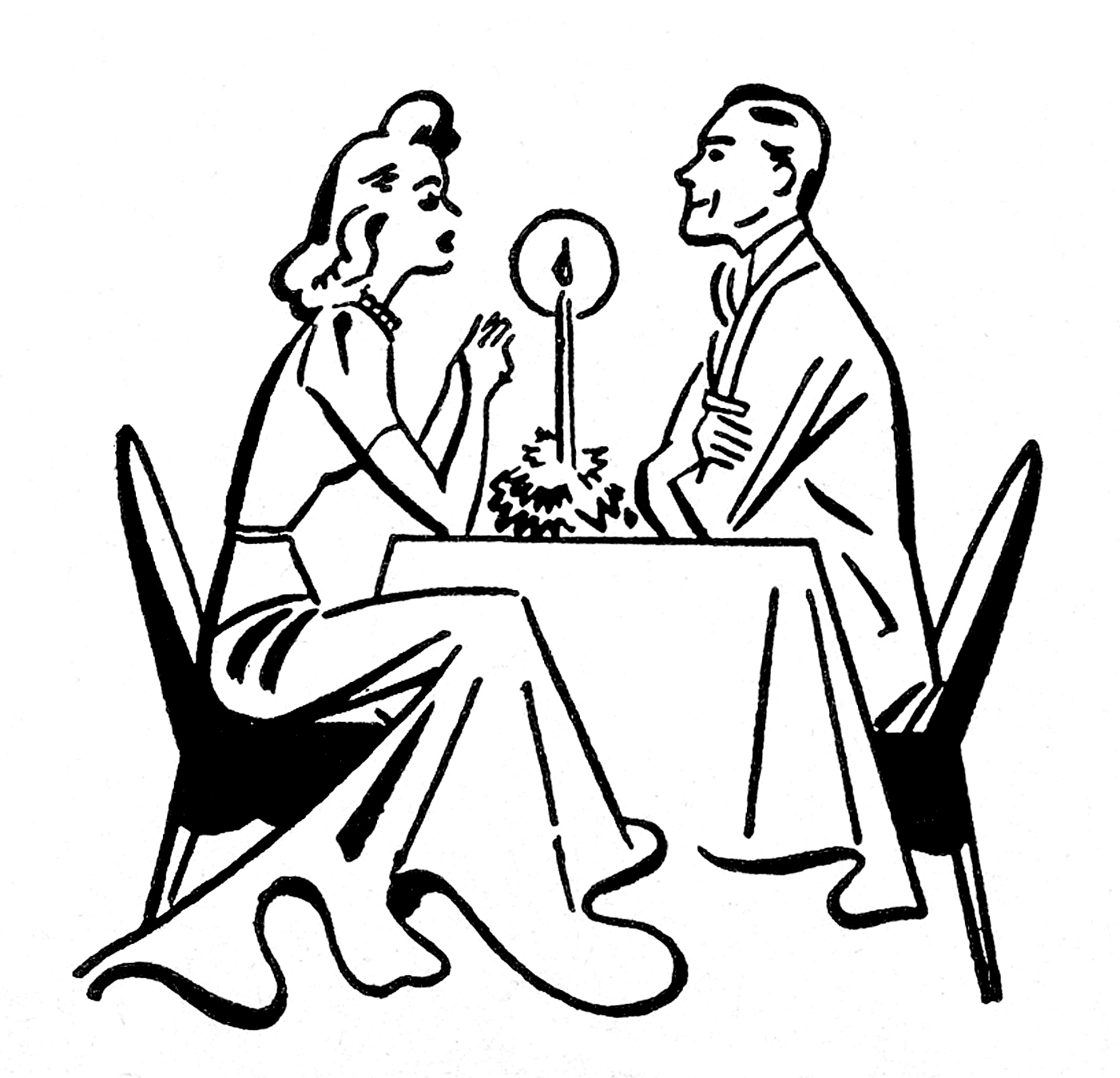 Retro Clip Art - Couples - Anniversary - The Graphics Fairy