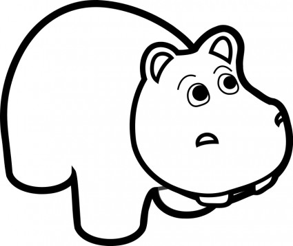 Hippo Line Art Vector clip art - Free vector for free download