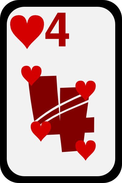 Four Of Hearts clip art Free Vector