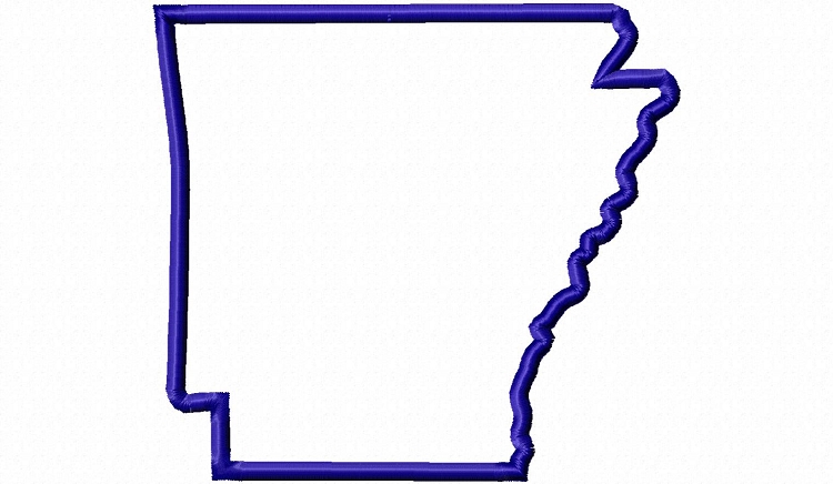 Applique State of Arkansas Machine Embroidery Design