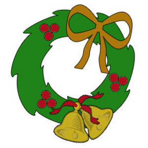 Cartoon christmas wreath clipart