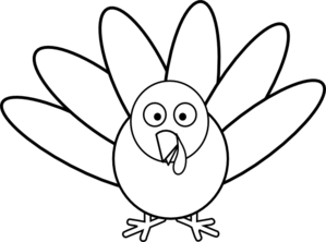 Turkey clipart black and white outline