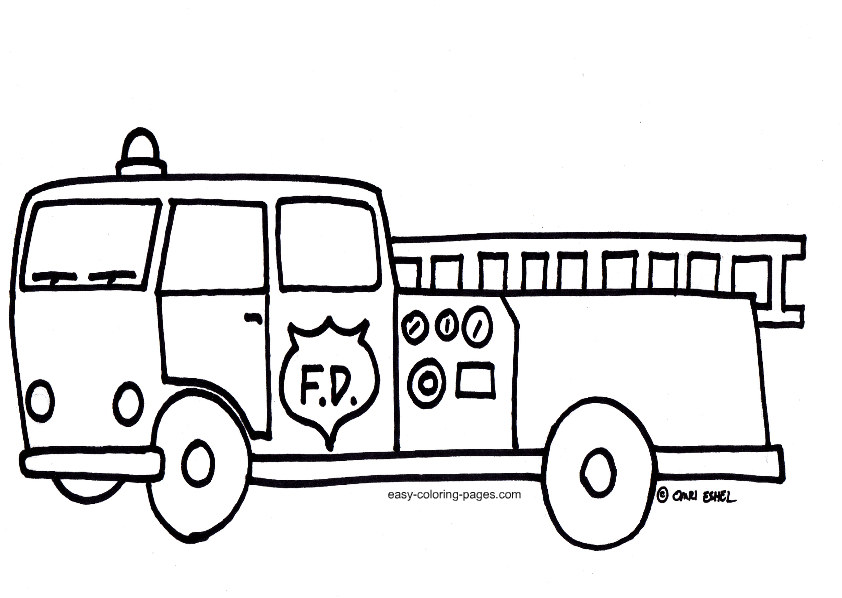 Fire Truck Coloring Page - Printable Free Coloring Pages