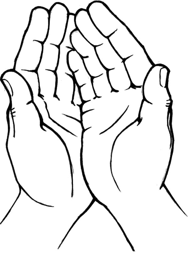 Praying Hands Coloring Sheet Page 1