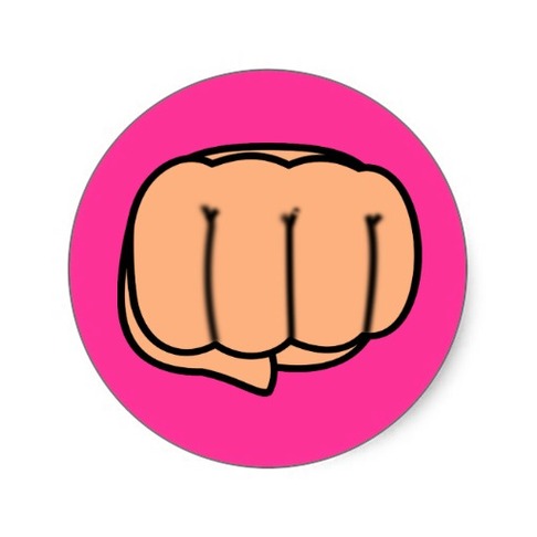 Punch Cartoon Fist Round Sticker From Zazzle Clipart - Free to use ...