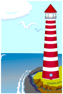 Christmas lighthouse clipart