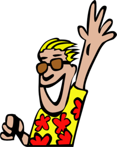 Person waving goodbye clipart