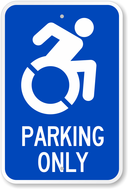 ADA Accessible Parking Only Sign With ISA Symbol, SKU: K-1437-N