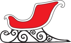 Red sled clipart