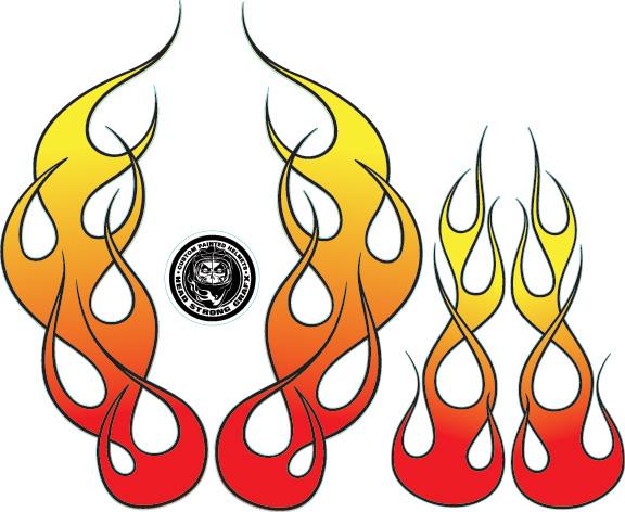 Flame Graphic Vinyl Goalie Mask Decal | Total Goalie Equipment