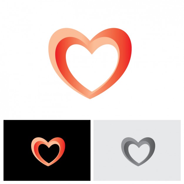 Heart shape logo design Vector | Free Download