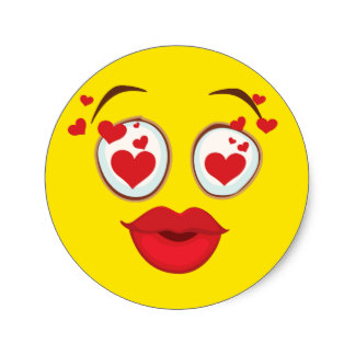 Smiley Kiss Stickers | Zazzle