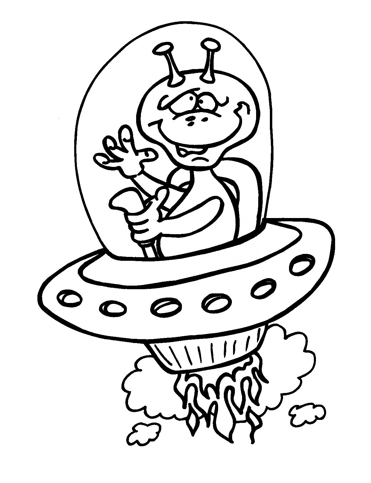 Aliens It Rides Flying Saucer Coloring Pages For Kids #dvm ...