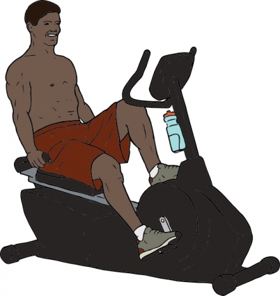 Exercise Bike Man clip art vector, free vector graphics