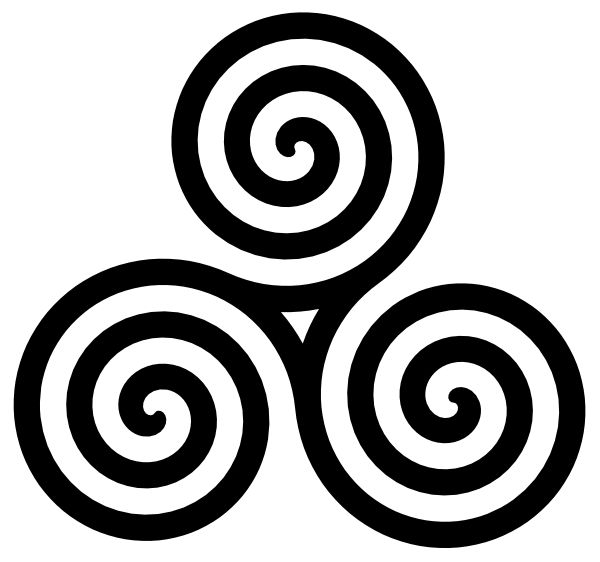 maori art | Triple Spiral Symbol Filled clip art - vector clip art online, royalty