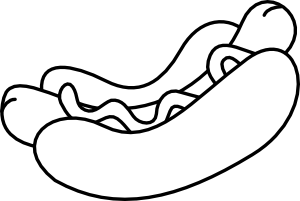 Hot Dog Clipart Black And White - Free Clipart Images